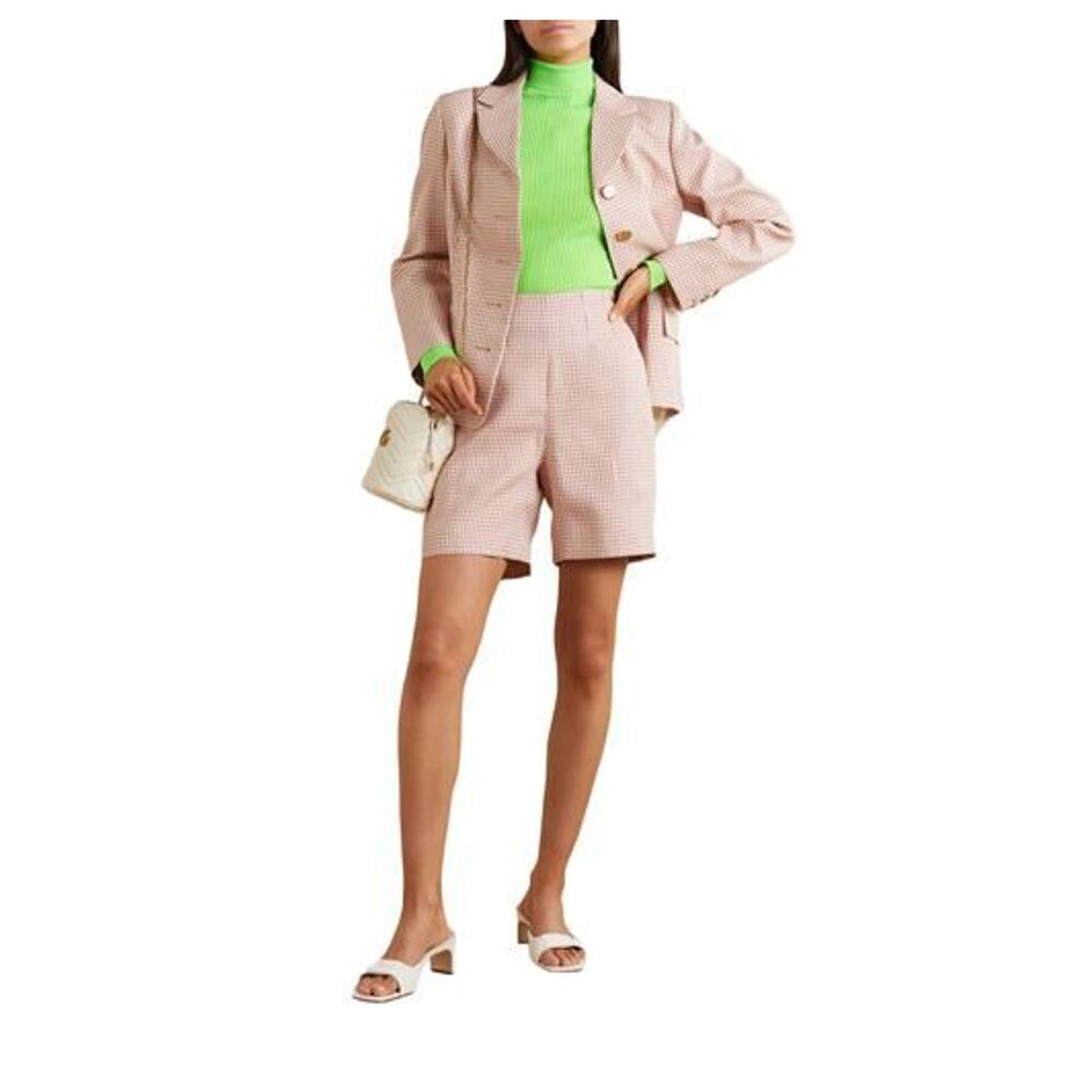 Alexa Chung High Waisted Plaid Womens Long Shorts US 6